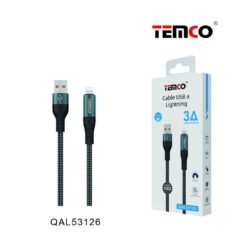 Cable Lightning Color Negro para iPhone - iPad TEMCO