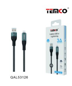 Cable Lightning Color Negro para iPhone - iPad TEMCO