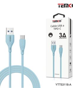 Cable Typo-C Color Azul para Android - iPhone TEMCO