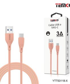 Cable Typo-C Color Rosa para Android - iPhone TEMCO