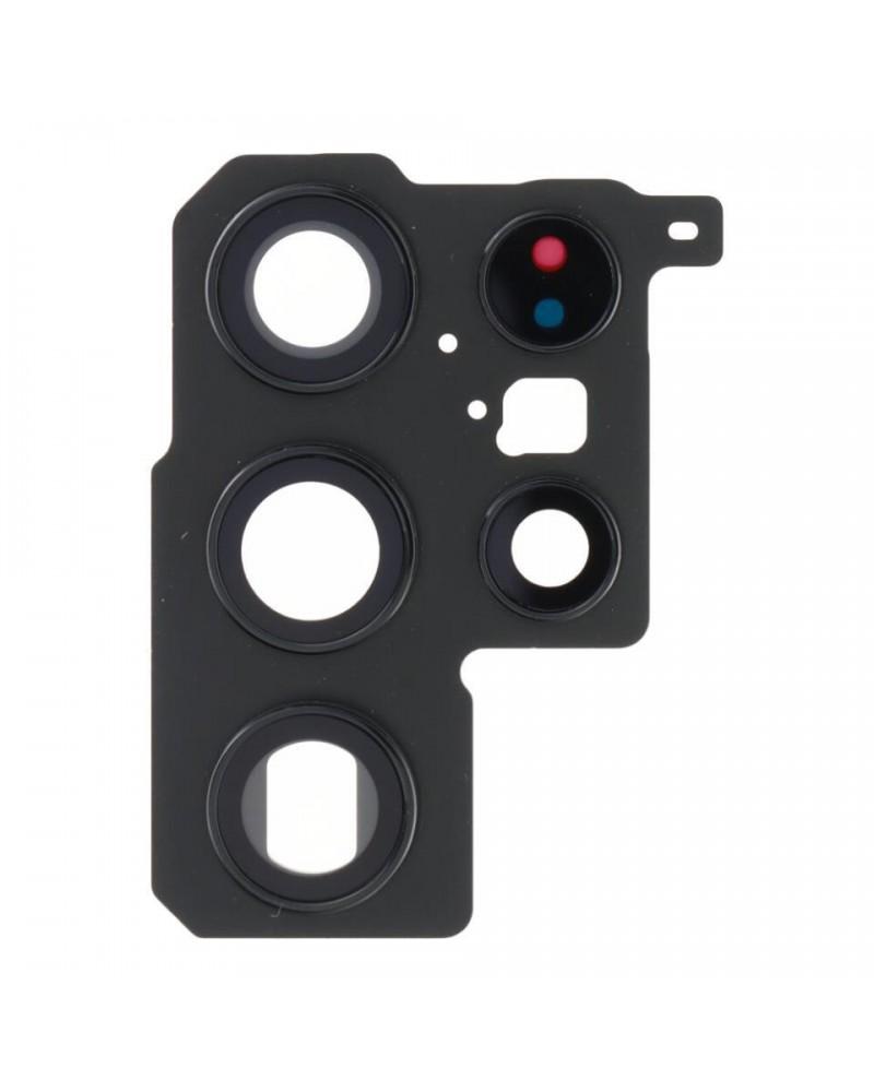 Cubierta de Cámara Trasera Negra para Samsung Galaxy S22 Ultra SM-S908 Alta Calidad