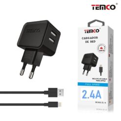 Cargador USB con Cable Color Negro para iPhone - iPad TEMCO