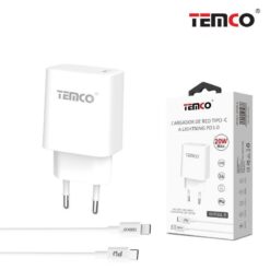 Cargador Tipo-C con Cable Lightning Color Blanco TEMCO