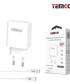Cargador Tipo-C con Cable Lightning Color Blanco TEMCO