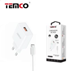 Cargador USB con Cable Color Blanco para Android TEMCO