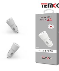 Cargador USB Color Blanco para Coche TEMCO