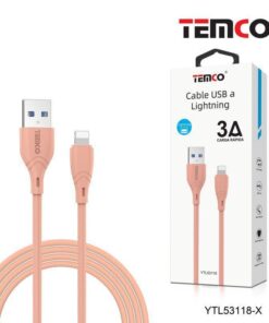 Cable Lightning Color Rosa para iPhone - iPad TEMCO