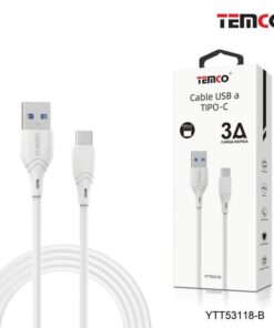 Cable Typo-C Color Blanco para Android - iPhone TEMCO