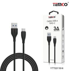 Cable Typo-C Color Negro para Android - iPhone TEMCO