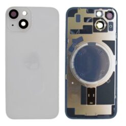 iPhone 14 Tapa Trasera con Soporte de Metal Blanca