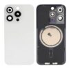 iPhone 15 Pro Tapa Trasera con Soporte de Metal Titano Blanca
