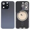 iPhone 15 Pro Tapa Trasera con Soporte de Metal Titano Azul