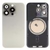 iPhone 15 Pro Max Tapa Trasera con Soporte de Metal Titano Natu
