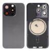 iPhone 15 Pro Tapa Trasera con Soporte de Metal Titano Gris